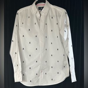 Men’s XS Psycho Bunny Cotton Oxford Long Sleeve Shirt